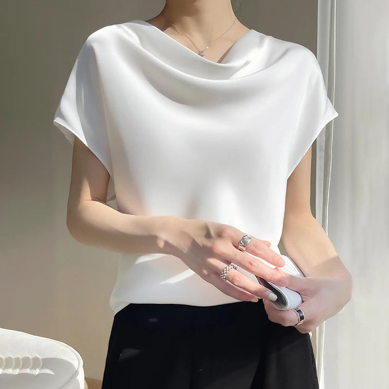 Silk Crew Neck T-shirts